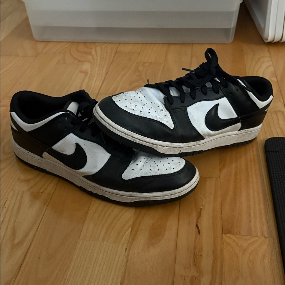 Nike Black and White Dunk Low Sneakers